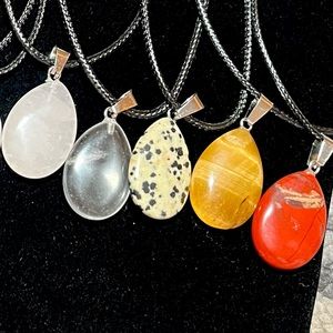 ❤️‍🔥BOGO FREE handmade Natural Water Drop Stone Pendent Necklace Healing